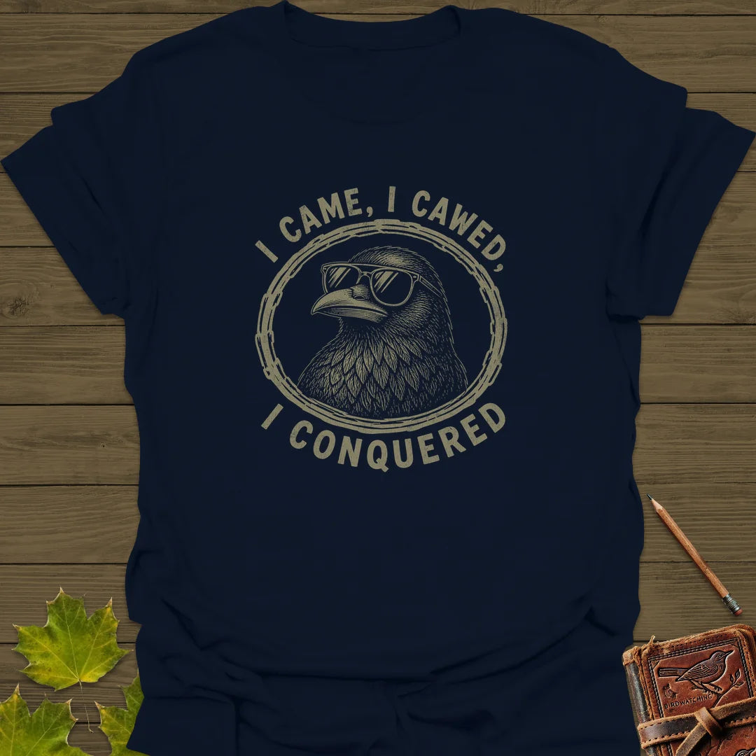 I Came I Cawed T-Shirt in Navy
