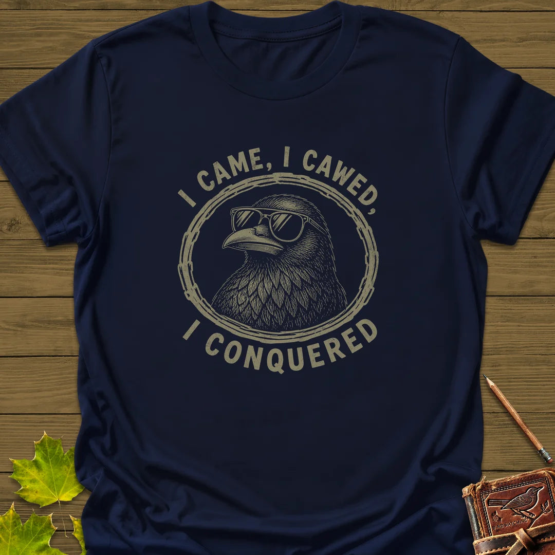 I Came I Cawed T-Shirt in Navy