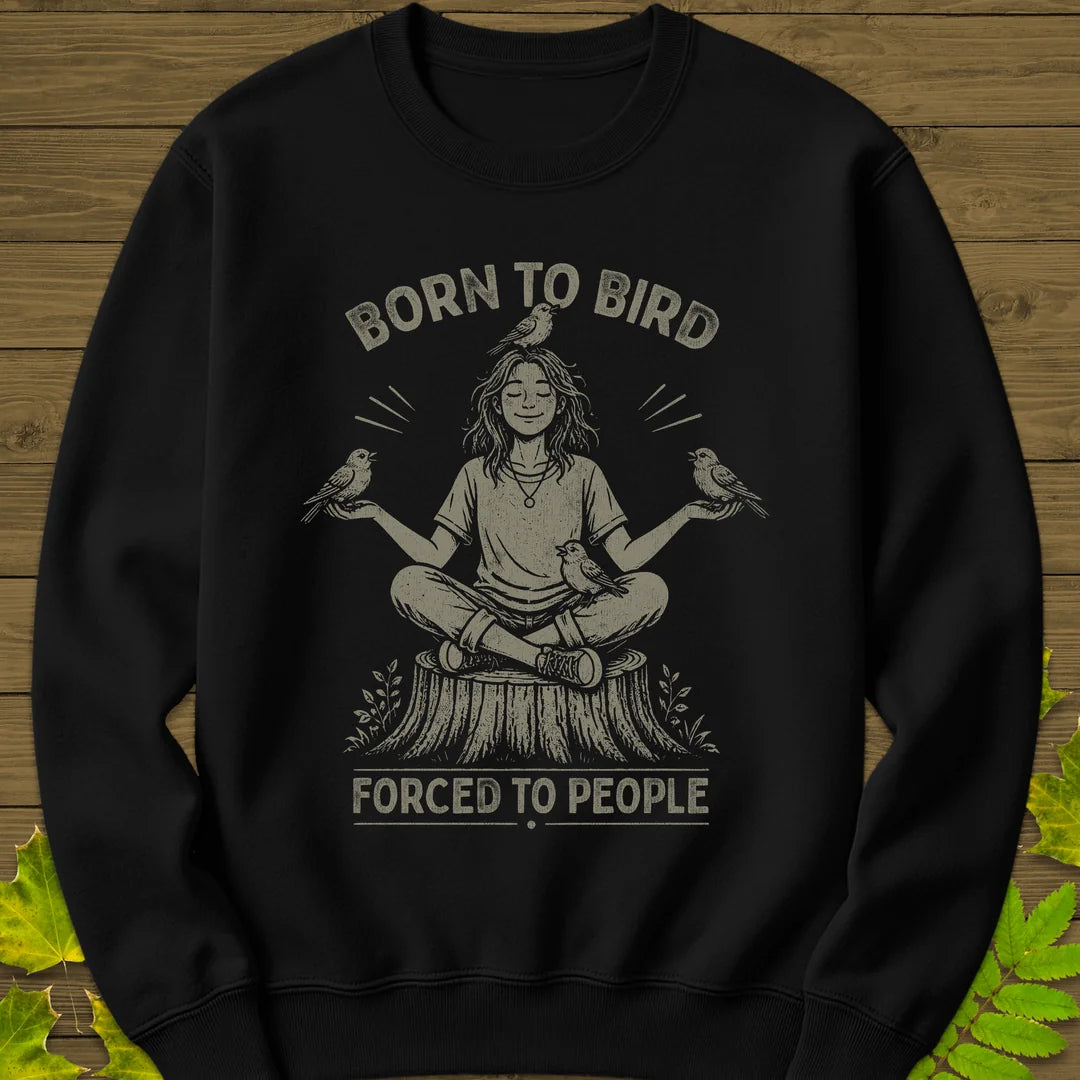 Forced To People (Female) Sweatshirt in Black