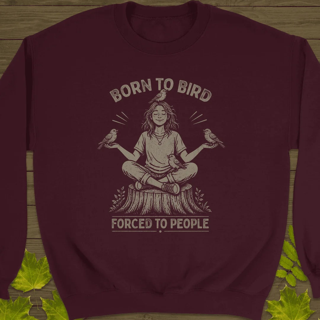 Forced To People (Female) Sweatshirt in Maroon