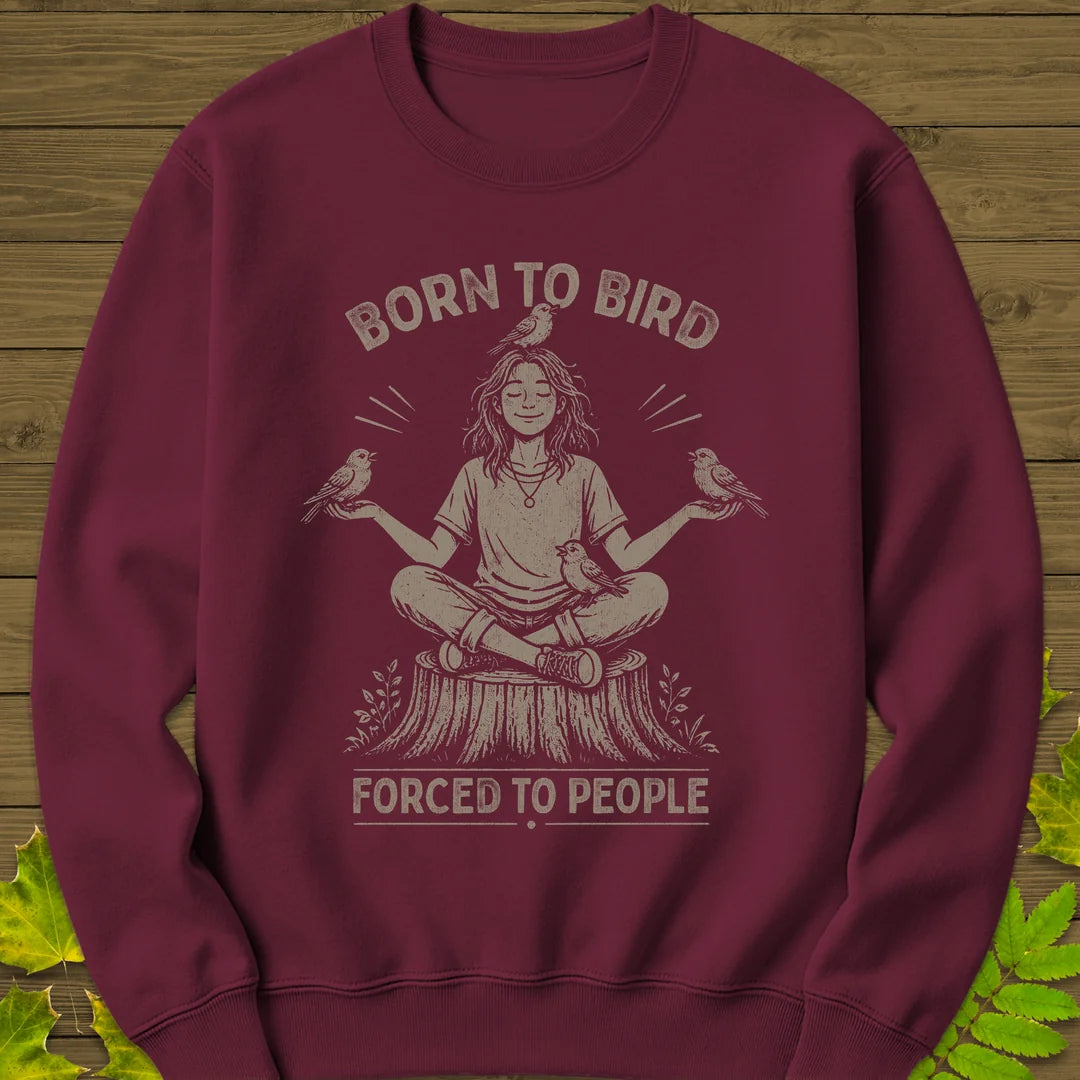 Forced To People (Female) Sweatshirt in Maroon