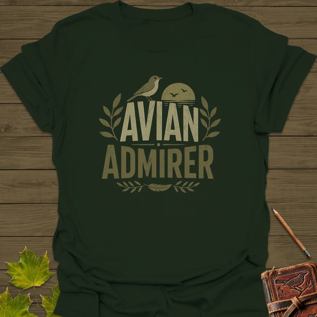 Avian Admirer T-Shirt in Forest Green