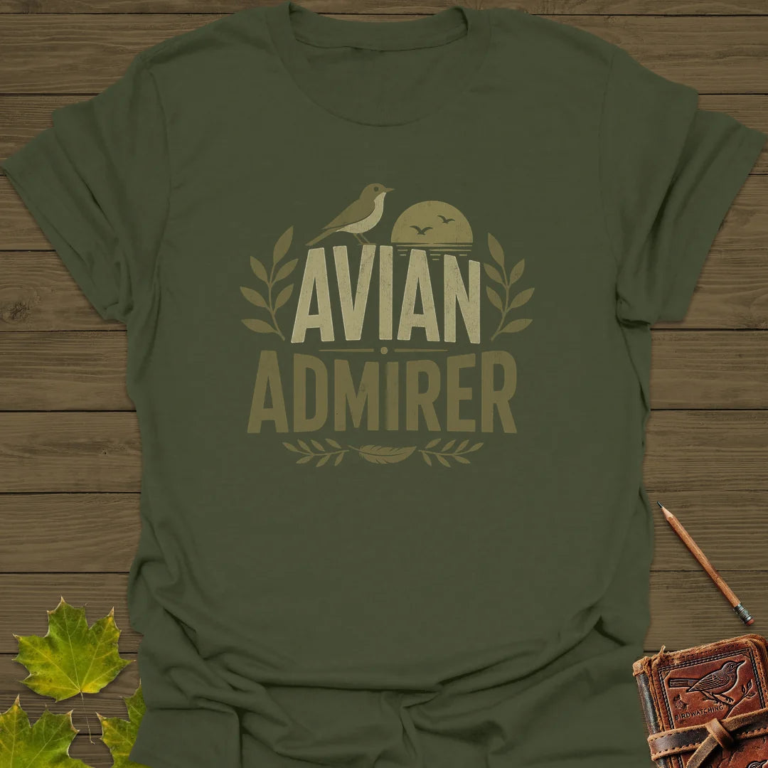 Avian Admirer T-Shirt in Military Green