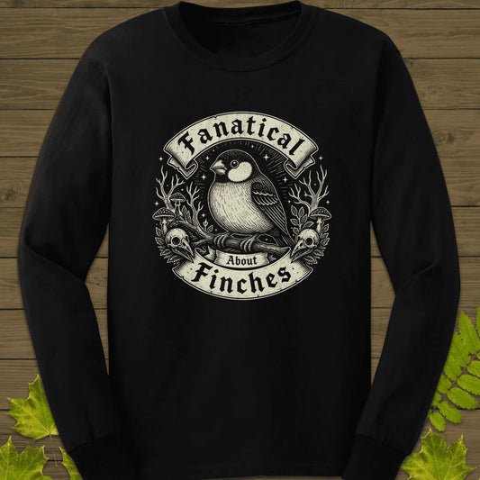 Fanatical About Finches Long Sleeve in Black