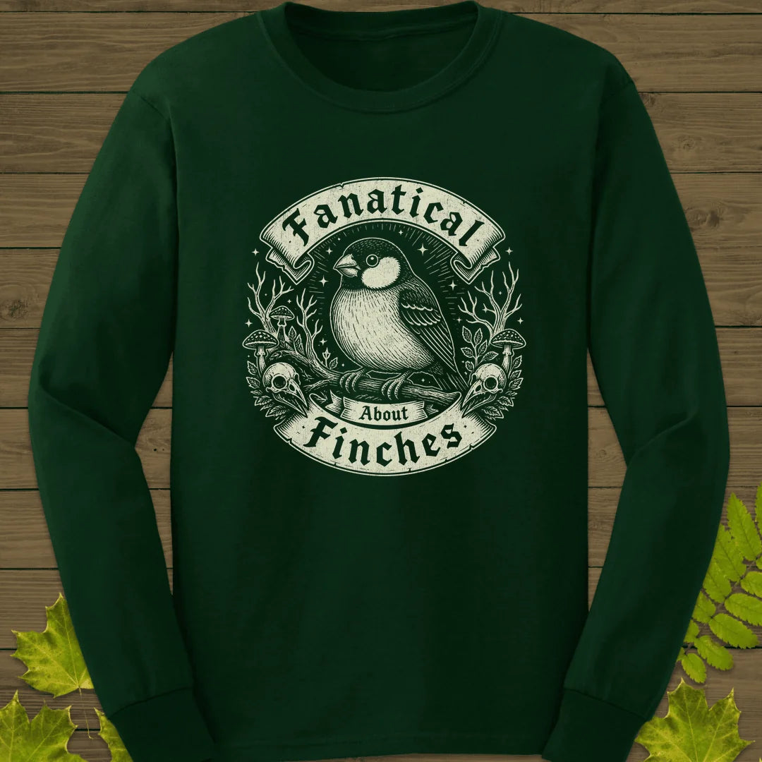 Fanatical About Finches Long Sleeve in Forest Green