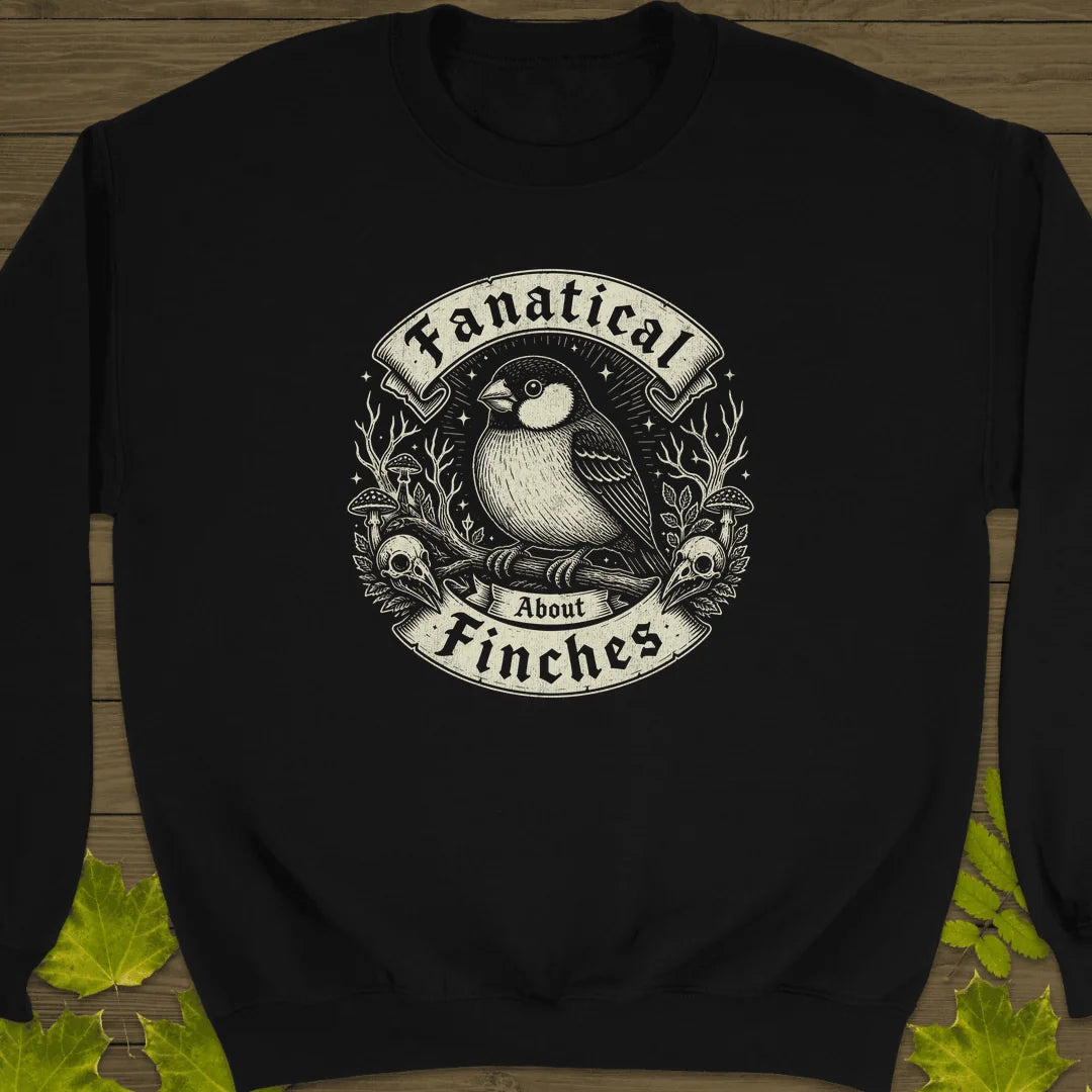 Fanatical About Finches Sweatshirt in Black