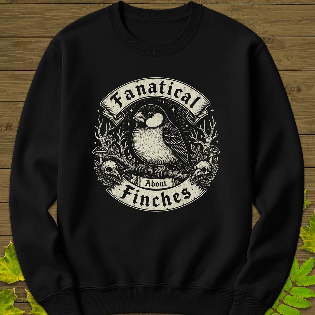 Fanatical About Finches Sweatshirt in Black
