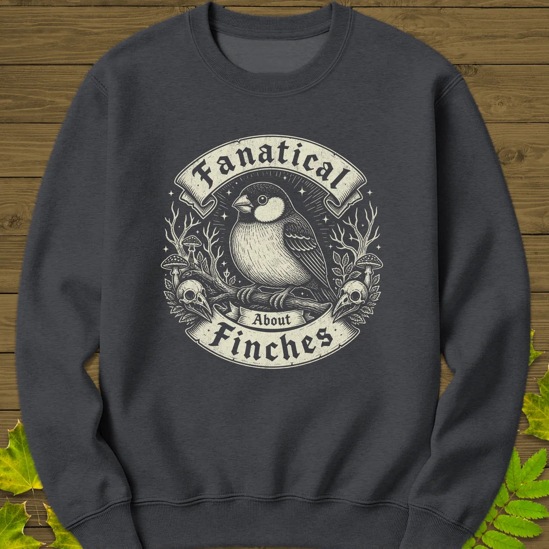 Fanatical About Finches Sweatshirt in Dark Heather
