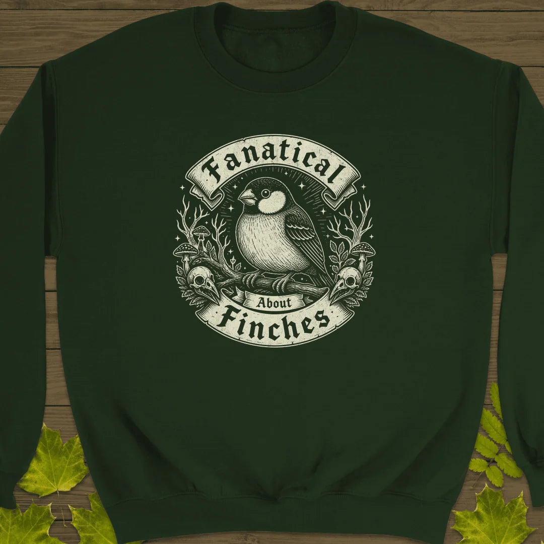 Fanatical About Finches Sweatshirt in Forest Green