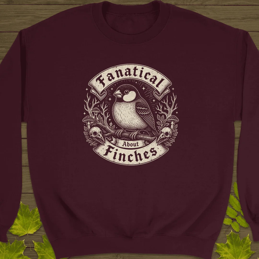 Fanatical About Finches Sweatshirt in Maroon