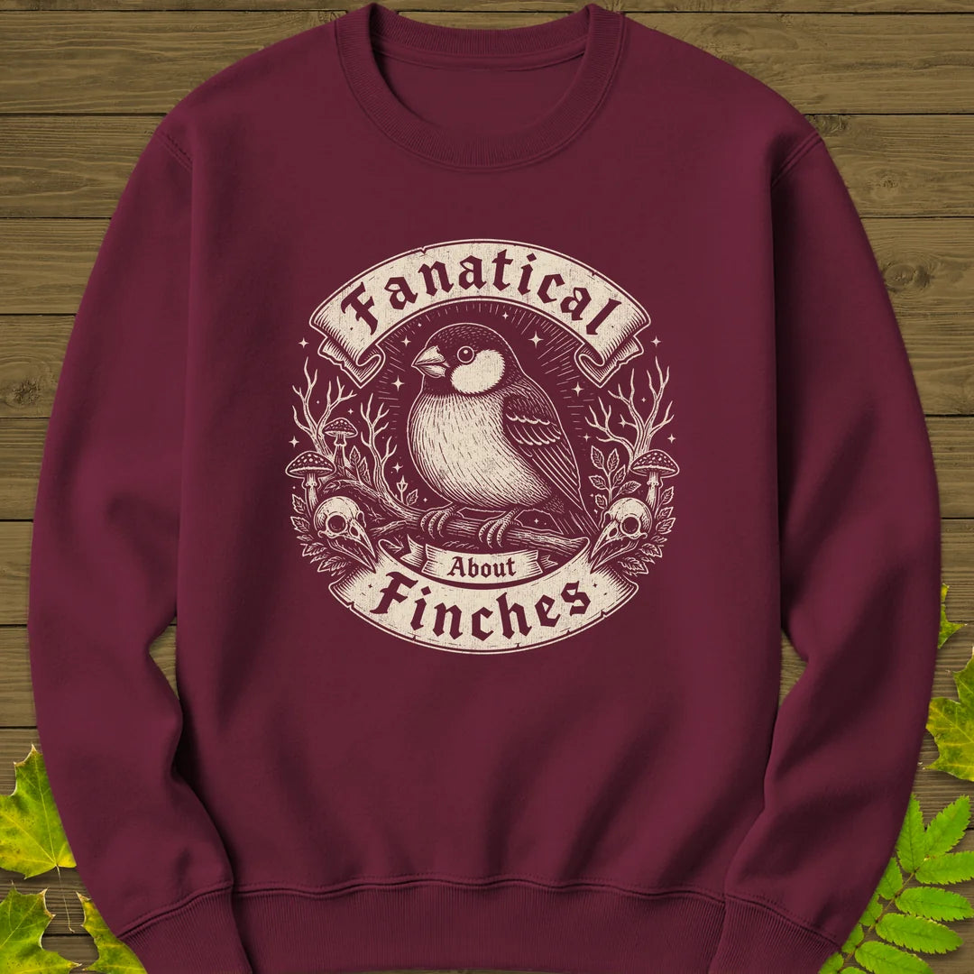 Fanatical About Finches Sweatshirt in Maroon