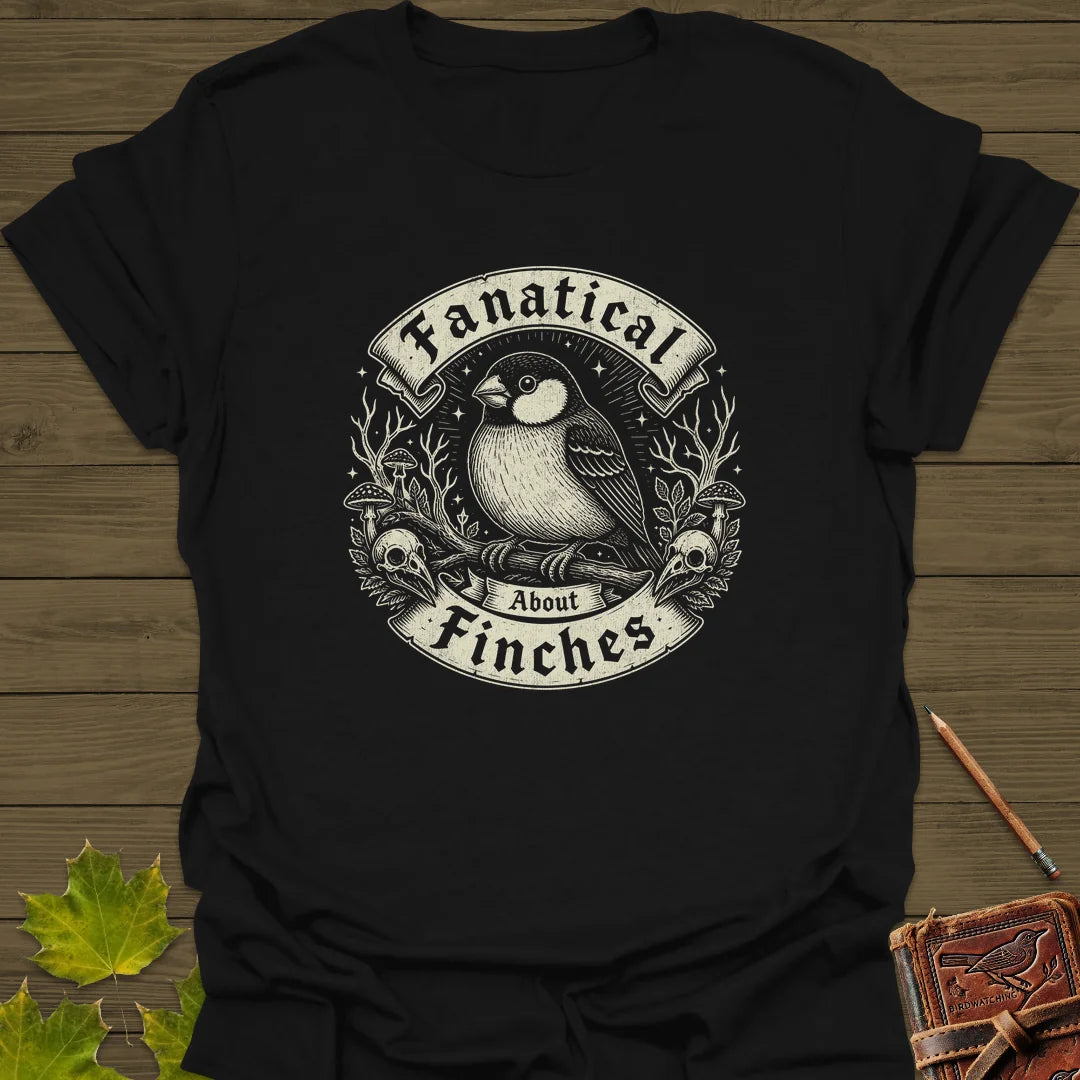Fanatical About Finches T-Shirt in Black