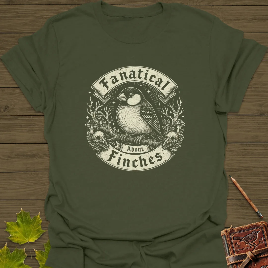 Fanatical About Finches T-Shirt in Military Green