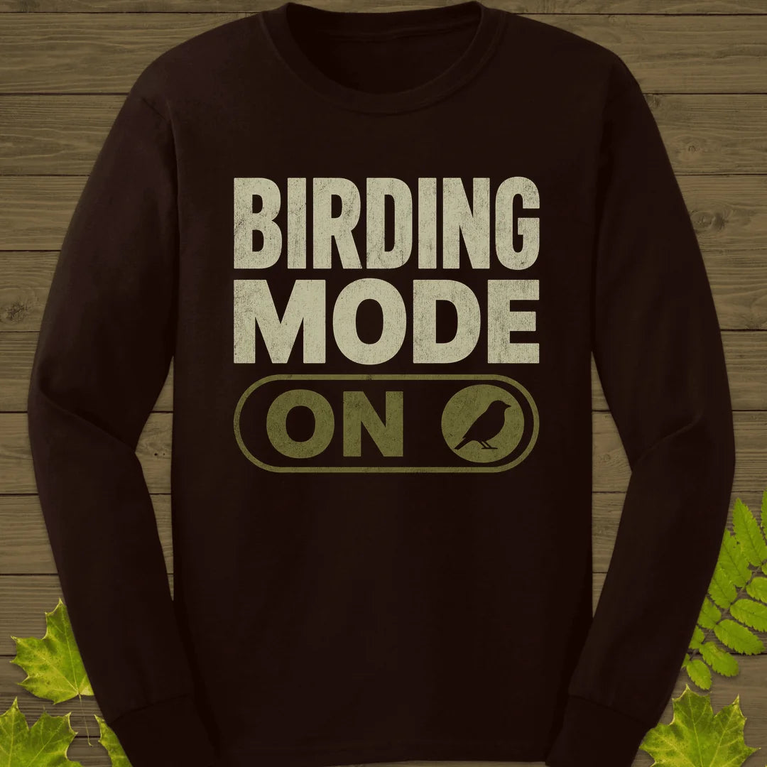Birding Mode Activated Long Sleeve in Dark Chocolate