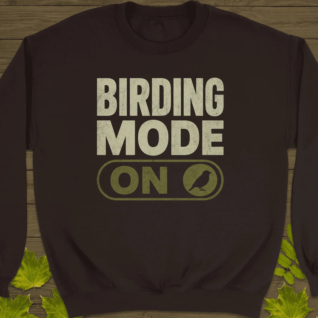Birding Mode Activated Sweatshirt in Dark Chocolate