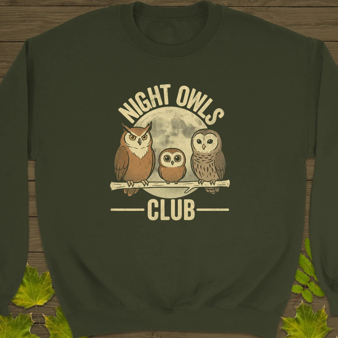 Night Owls Club Sweatshirt Military Green