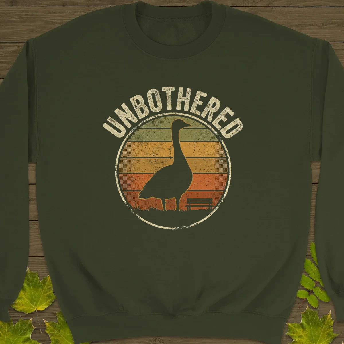 Unbothered Goose Sweatshirt Military Green