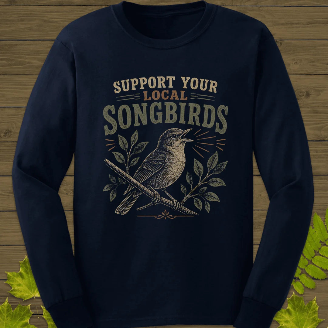 Support Local Songbirds Long Sleeve in Navy