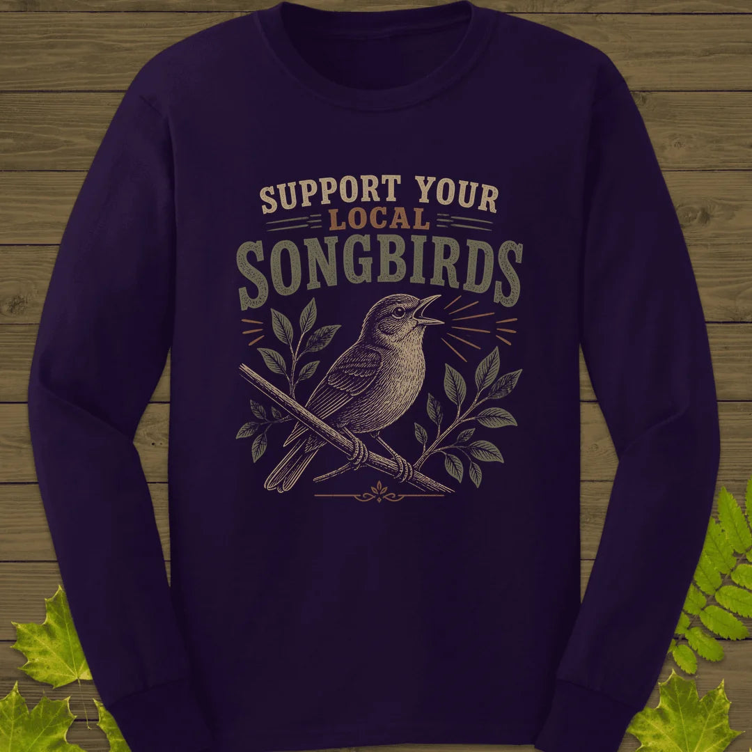 Support Local Songbirds Long Sleeve in Purple