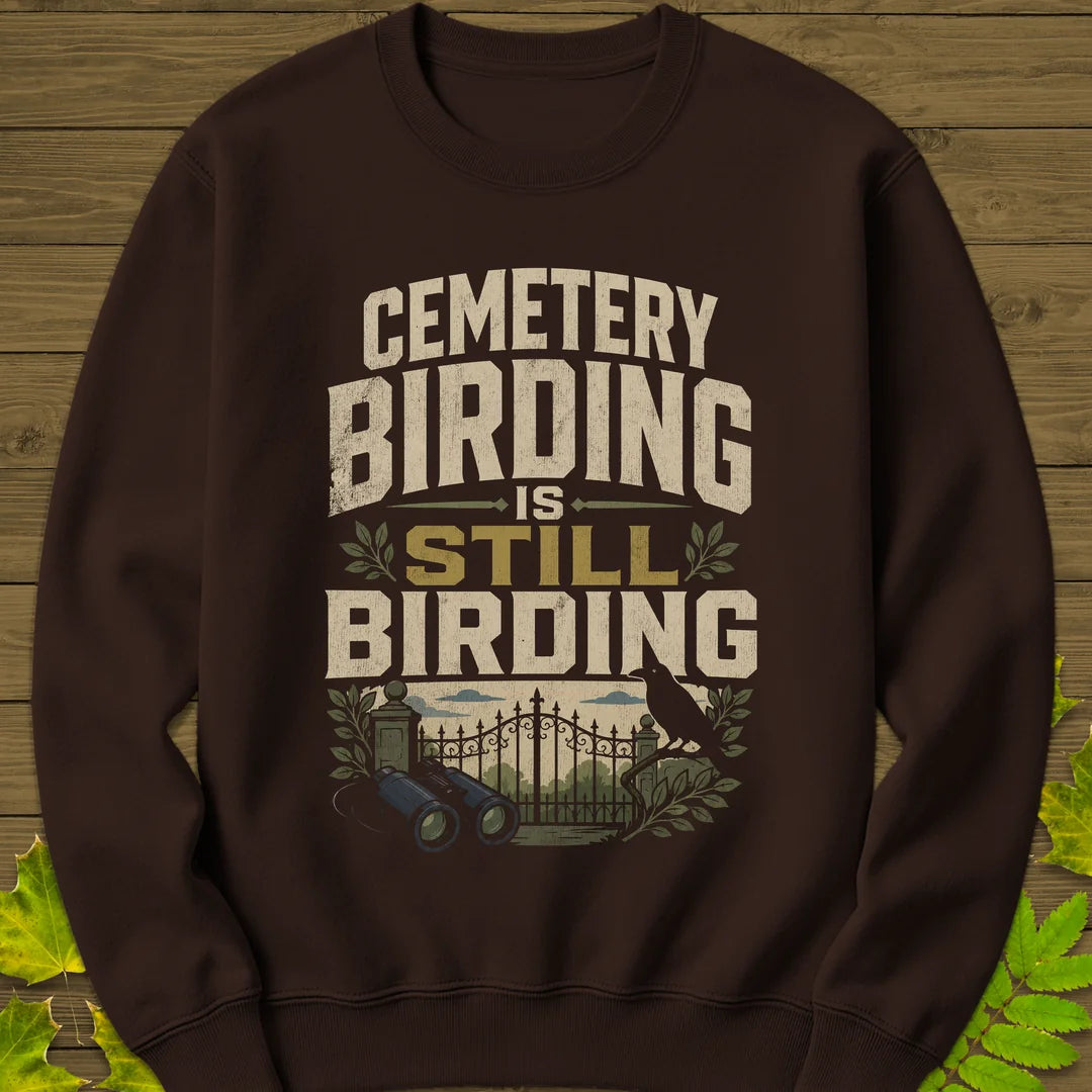 Cemetery Birding Club Sweatshirt in Dark Chocolate
