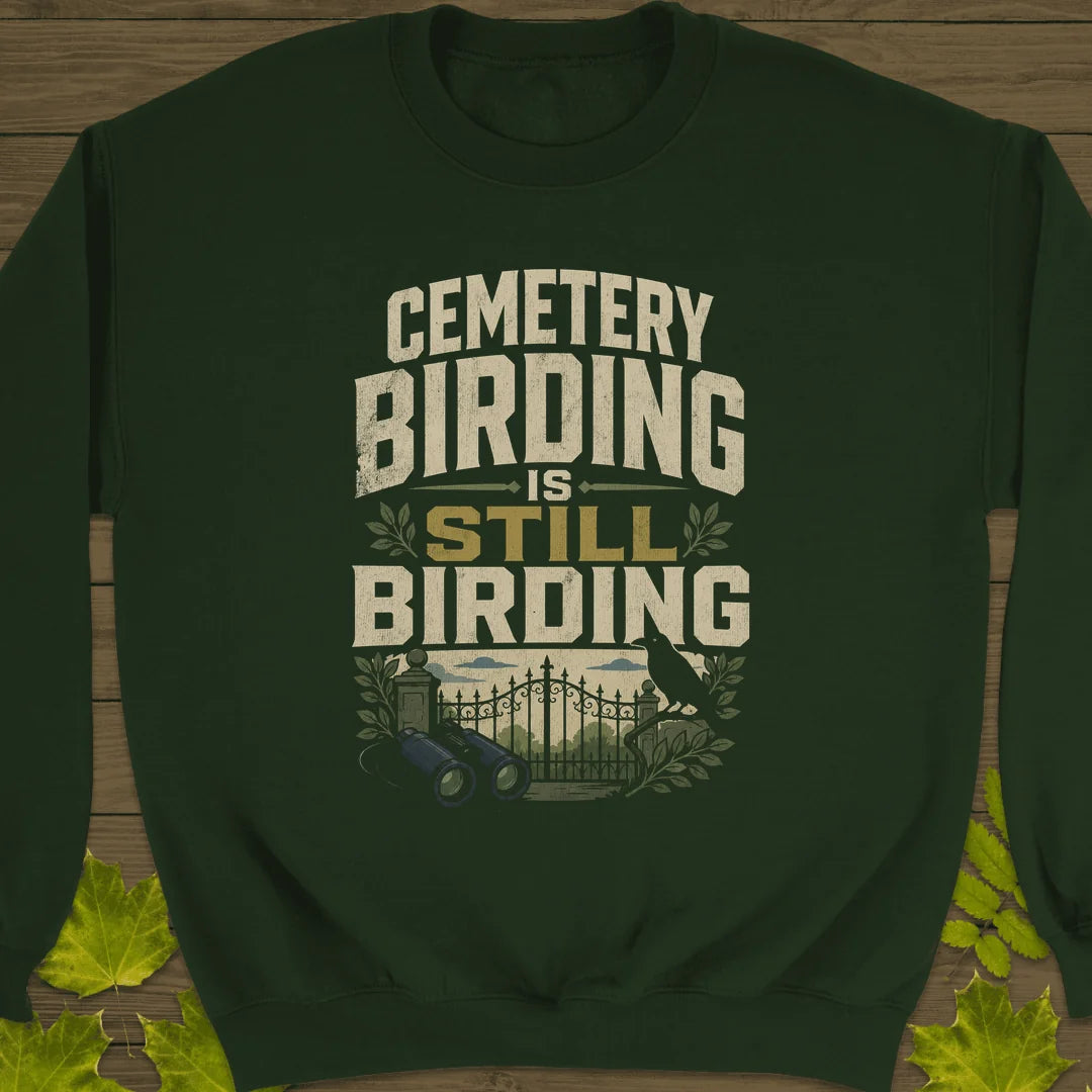 Cemetery Birding Club Sweatshirt in Forest Green