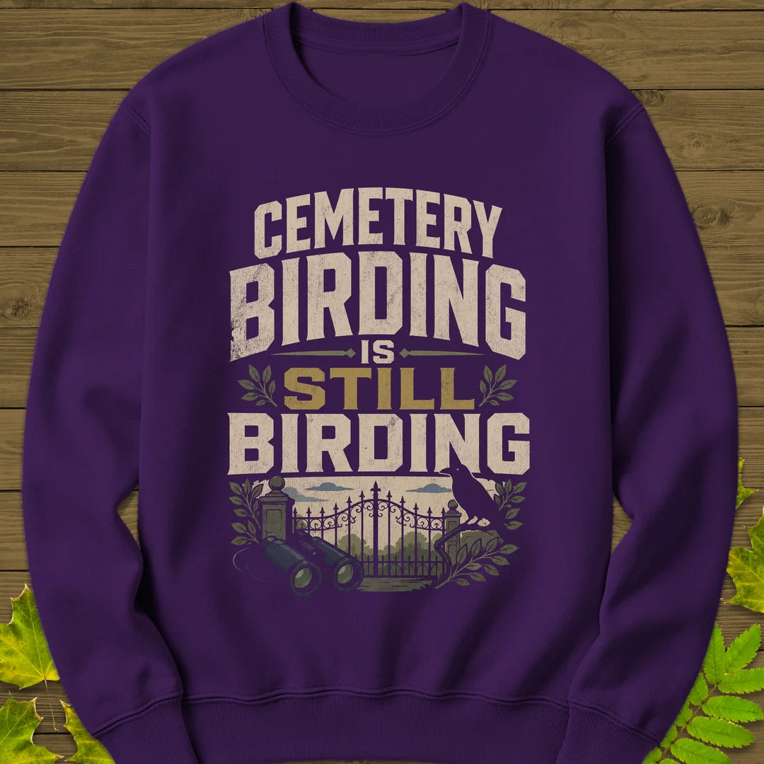 Cemetery Birding Club Sweatshirt in Purple