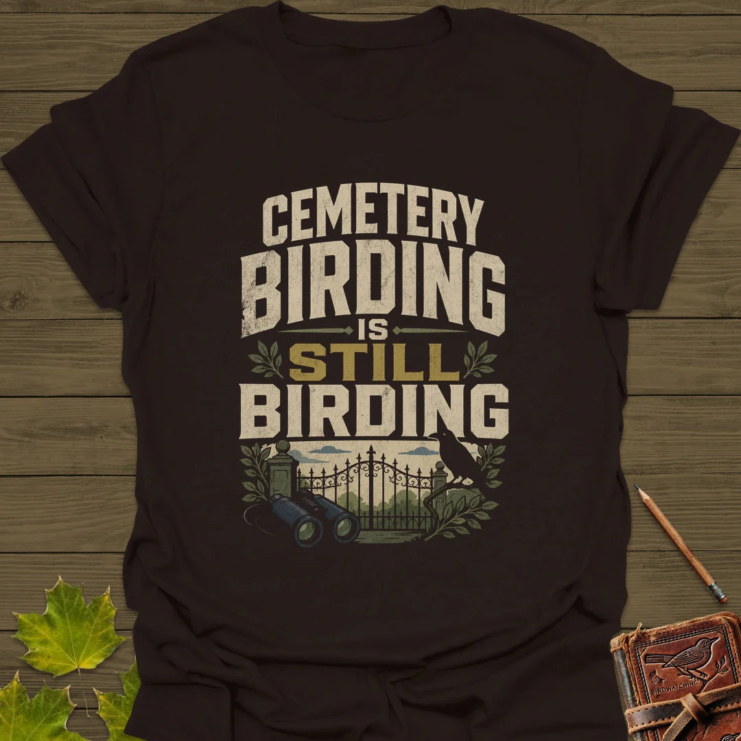 Cemetery Birding Club T-Shirt in Dark Chocolate