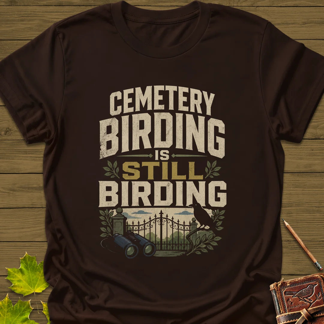 Cemetery Birding Club T-Shirt in Dark Chocolate