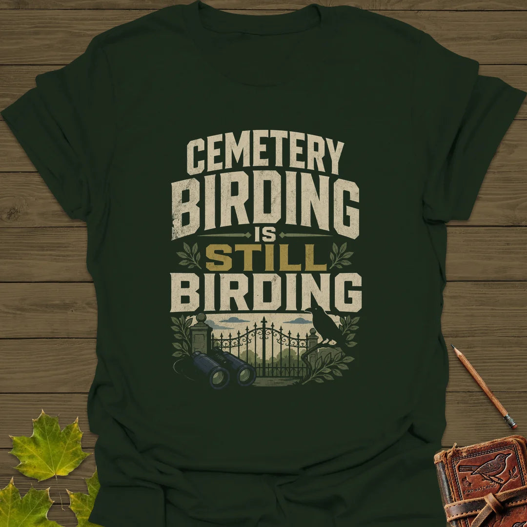 Cemetery Birding Club T-Shirt in Forest Green