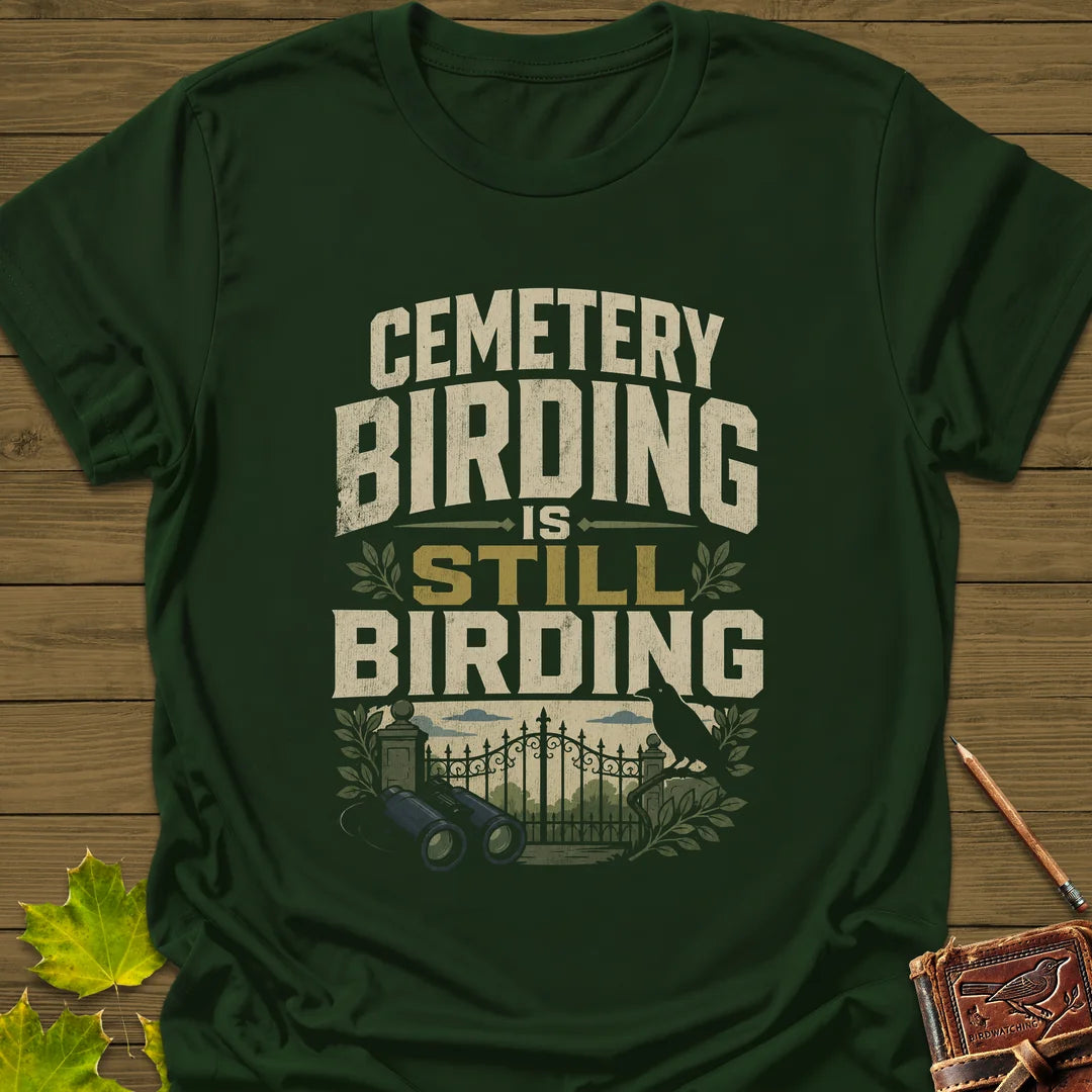 Cemetery Birding Club T-Shirt in Forest Green
