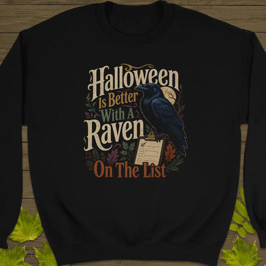 Raven On The List Sweatshirt in Black