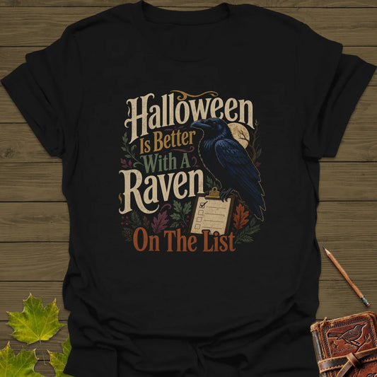 Raven On The List T-Shirt in Black