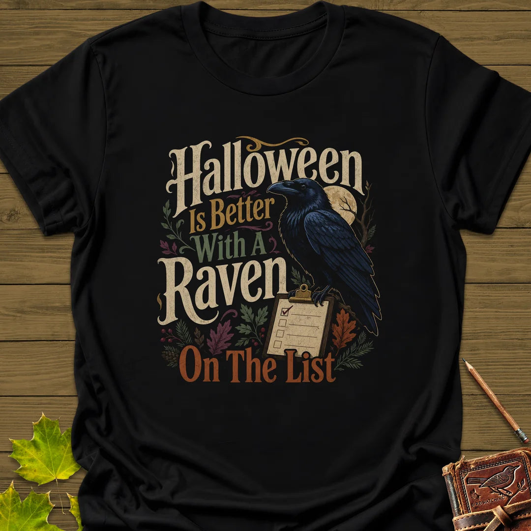 Raven On The List T-Shirt in Black