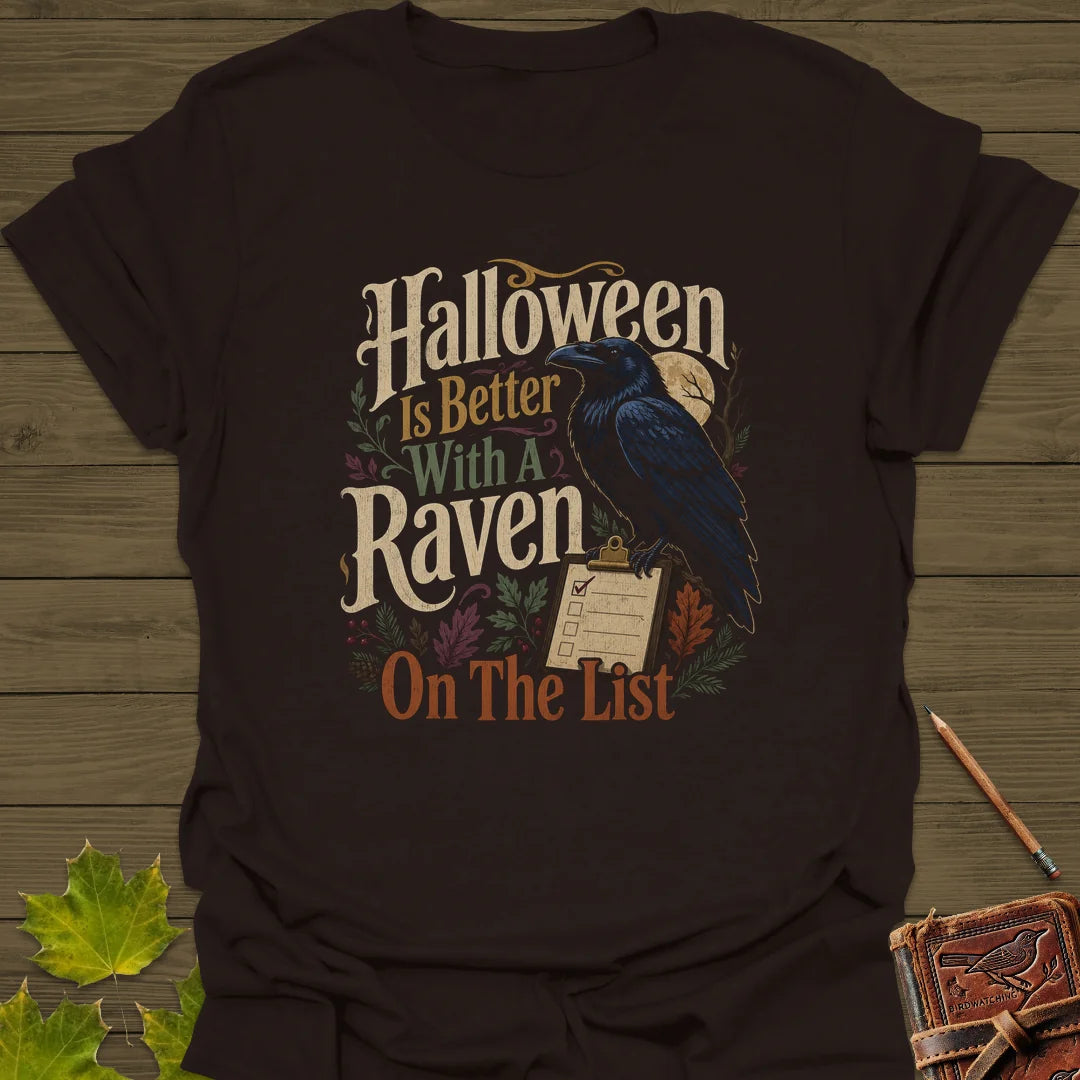 Raven On The List T-Shirt in Dark Chocolate