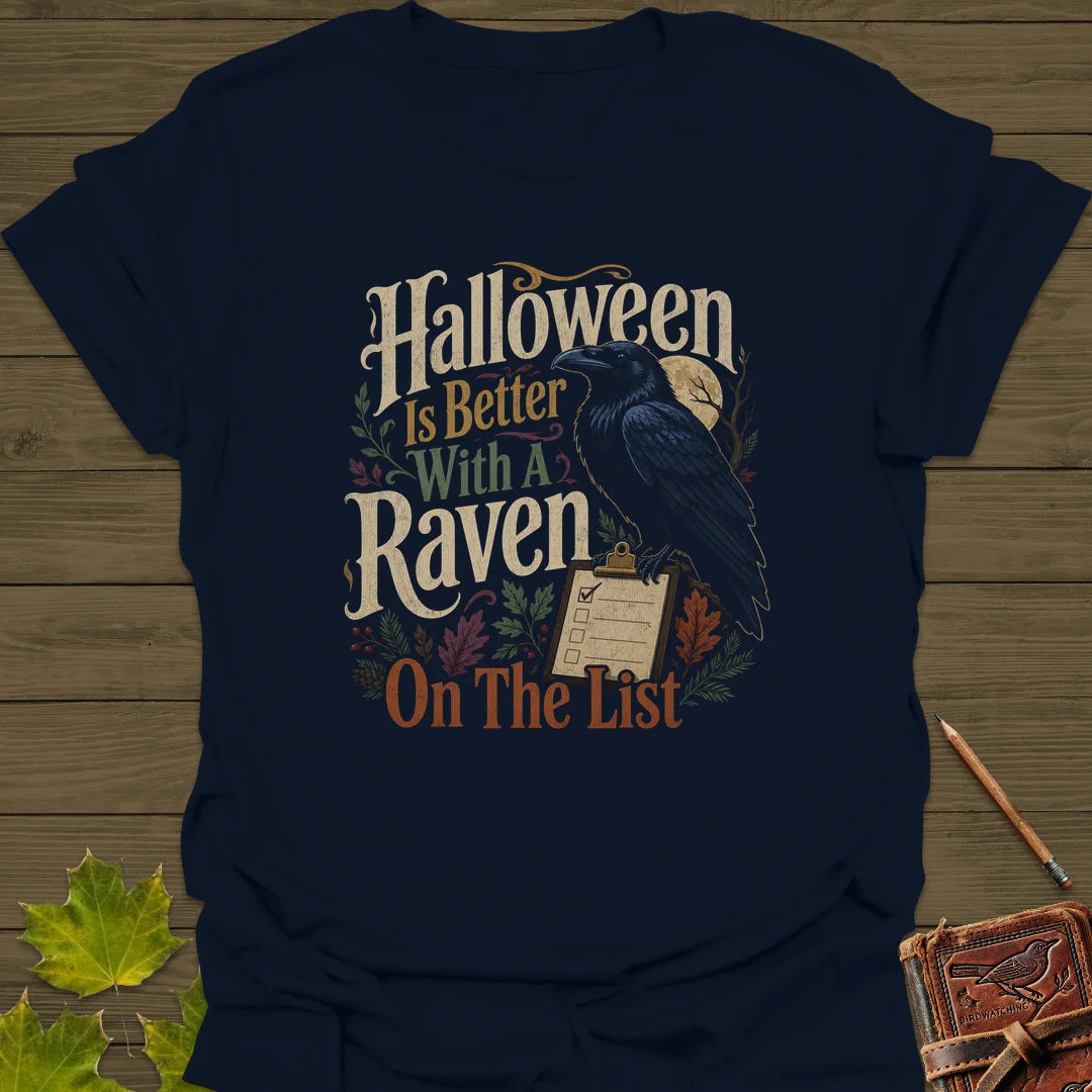 Raven On The List T-Shirt in Navy