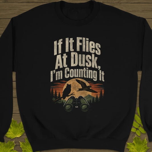 Dusk Flight Count Sweatshirt in Black