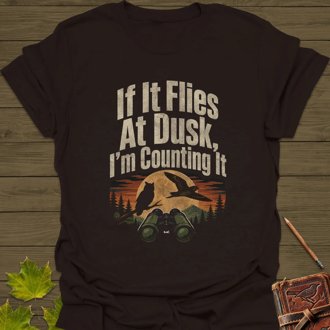 Dusk Flight Count T-Shirt in Dark Chocolate