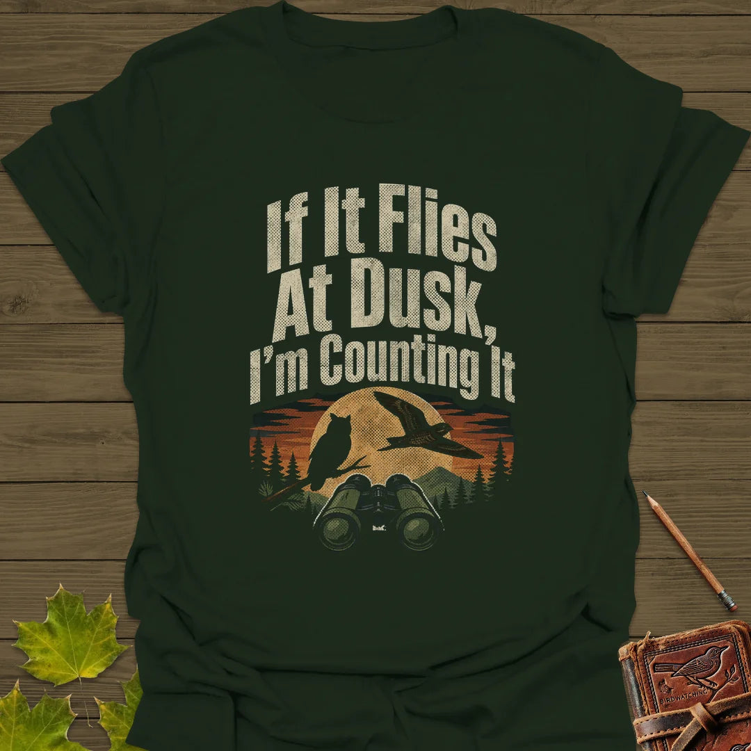 Dusk Flight Count T-Shirt in Forest Green