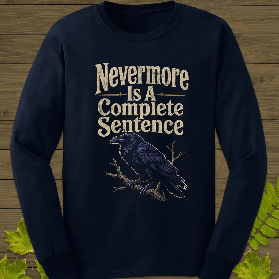 Nevermore Complete Sentence Long Sleeve in Navy