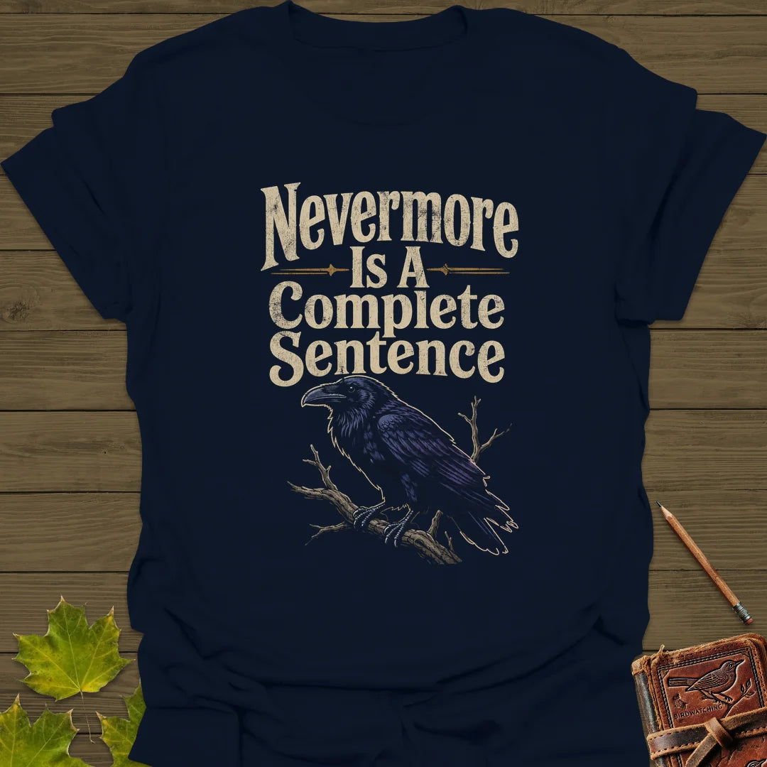 Nevermore Complete Sentence T-Shirt in Navy