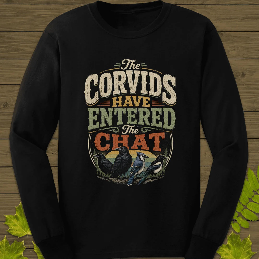 Corvids Entered Chat Long Sleeve in Black
