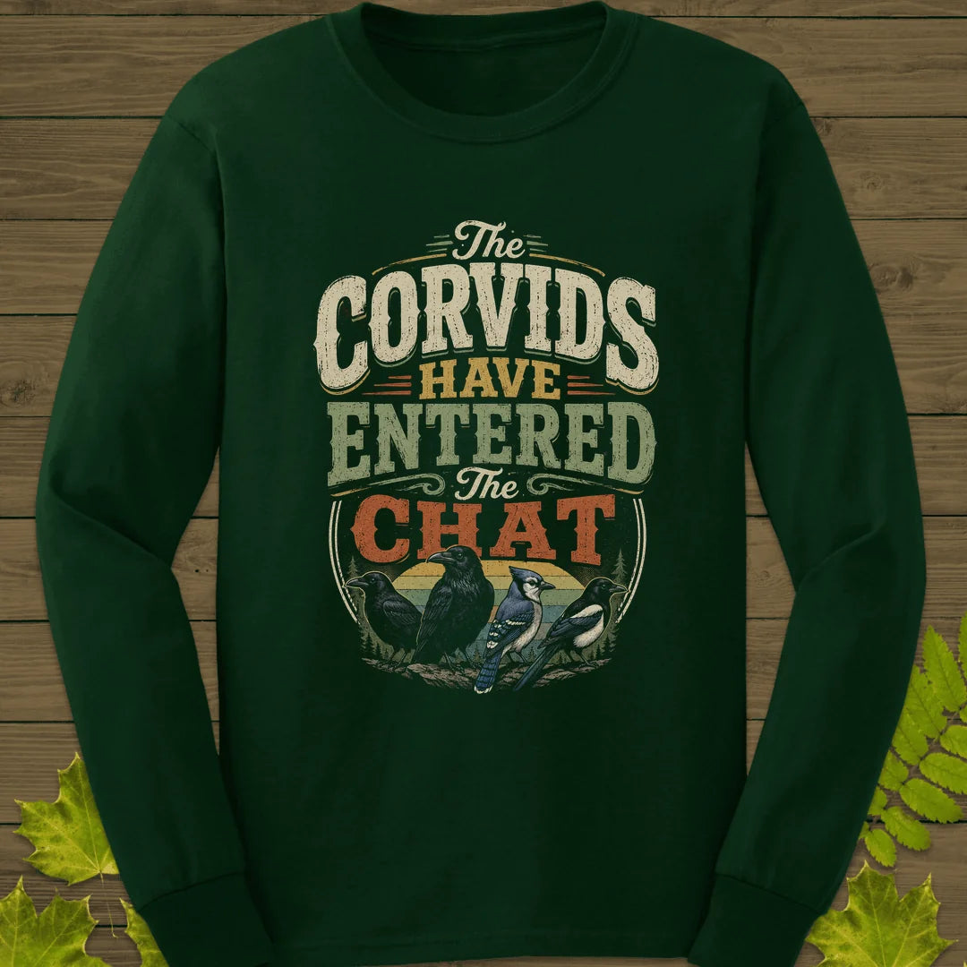 Corvids Entered Chat Long Sleeve in Forest Green