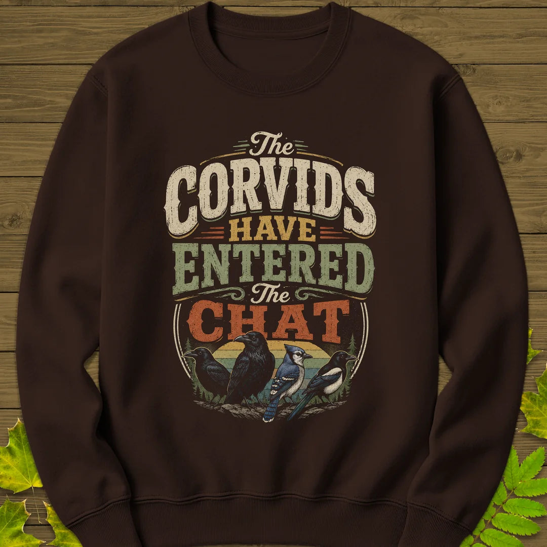 Corvids Entered Chat Sweatshirt in Dark Chocolate