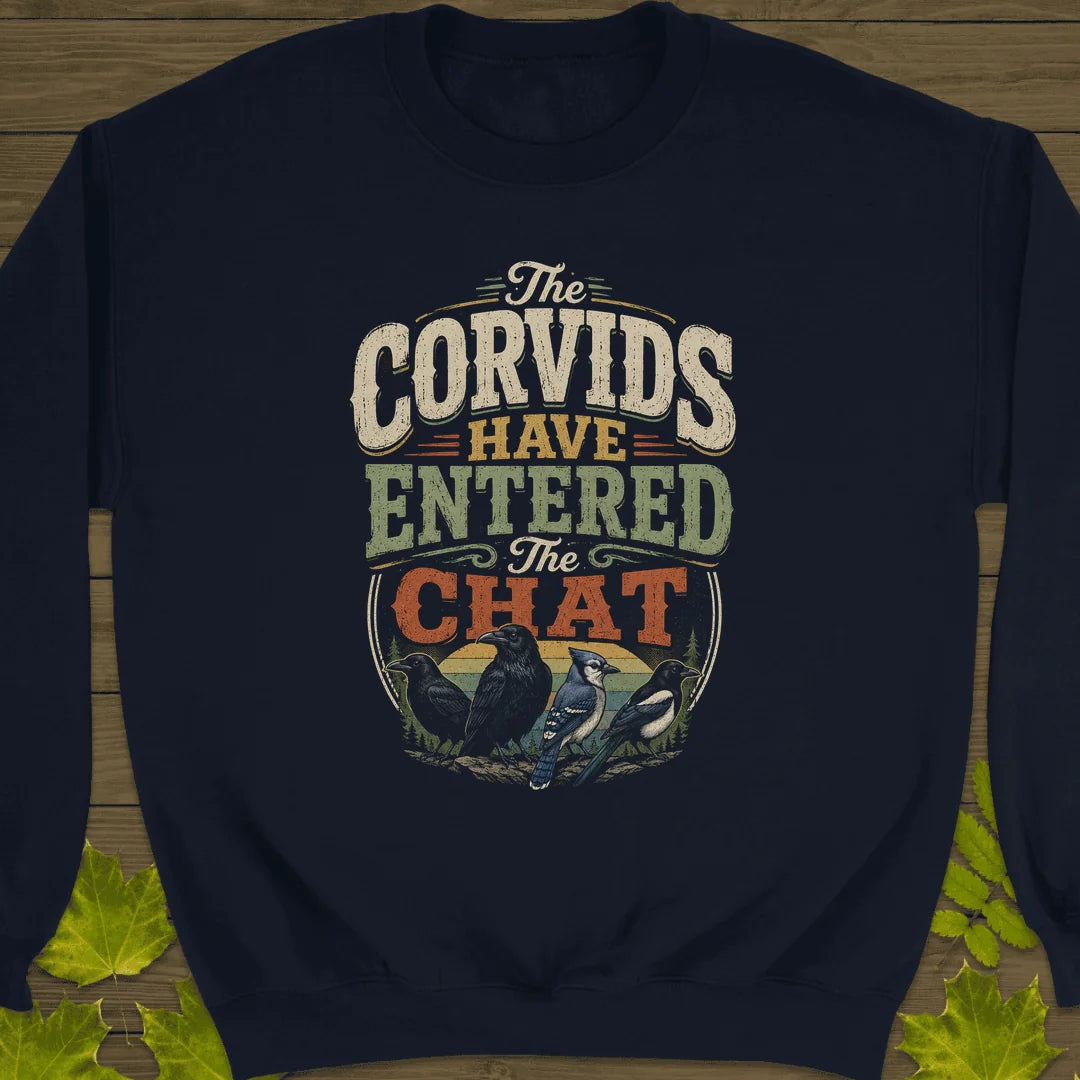 Corvids Entered Chat Sweatshirt in Navy
