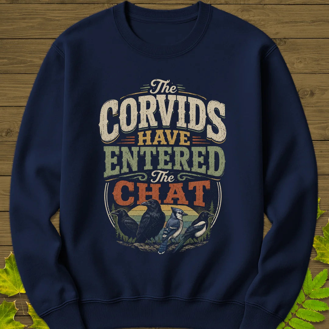 Corvids Entered Chat Sweatshirt in Navy