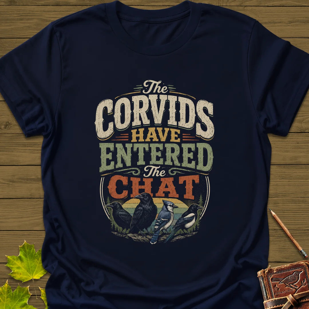 Corvids Entered Chat T-Shirt in Navy