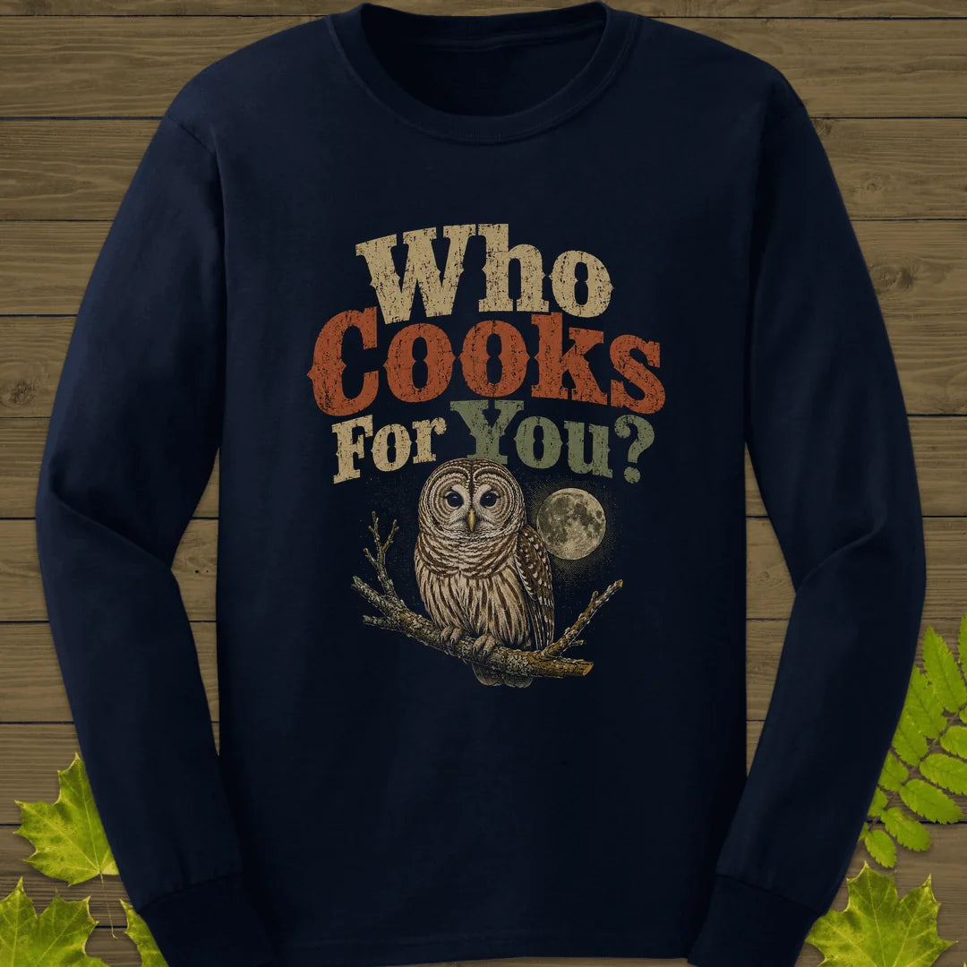Who Cooks For You Long Sleeve in Navy