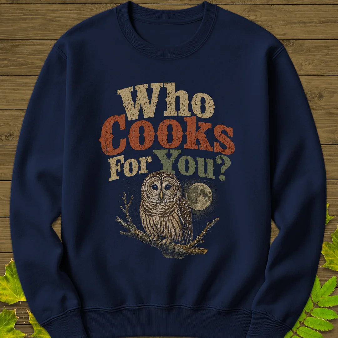 Who Cooks For You Sweatshirt in Navy