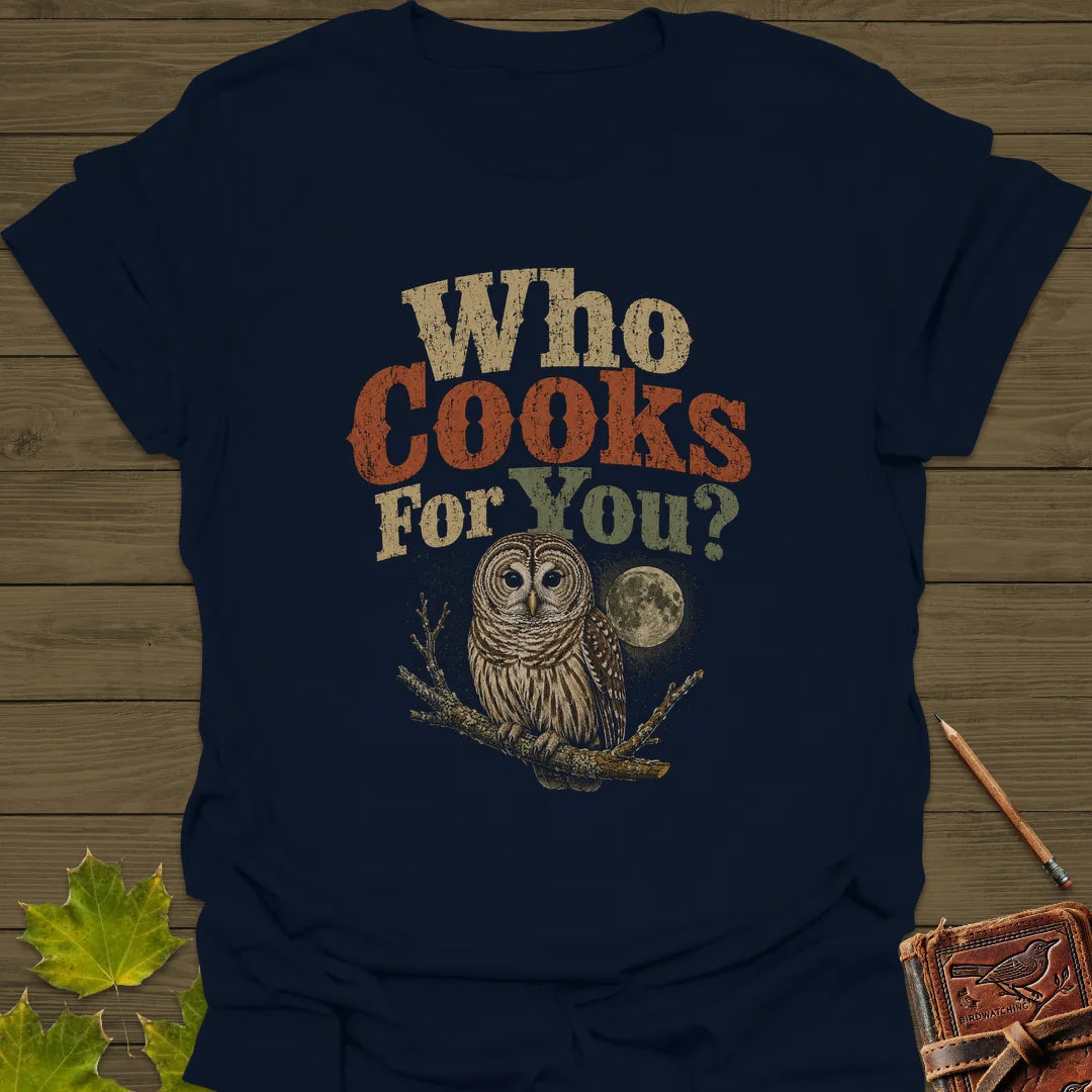 Who Cooks For You T-Shirt in Navy