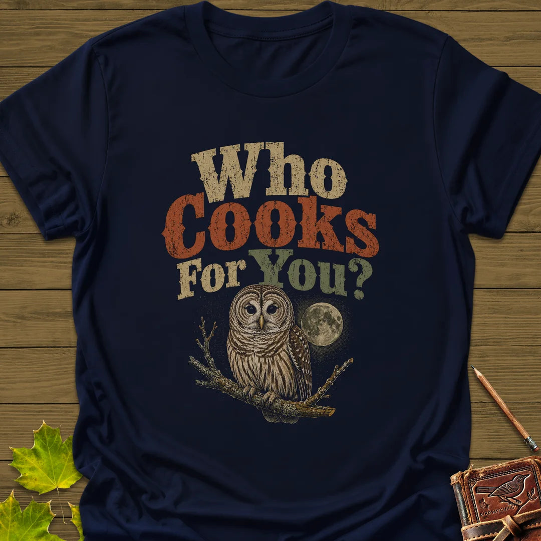 Who Cooks For You T-Shirt in Navy